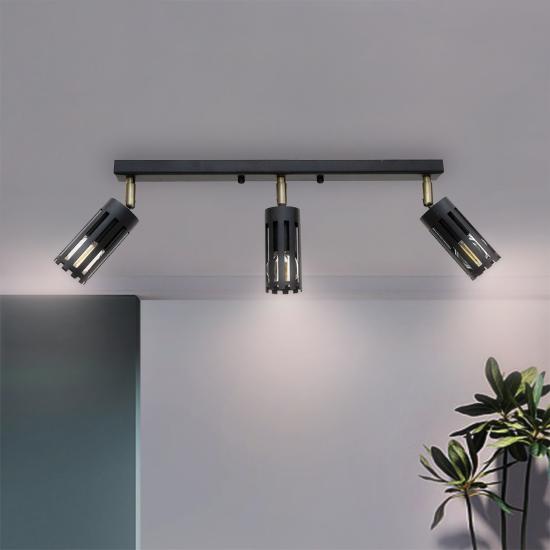 Светильник потолочный MSK Electric Teramo спот поворотный на три плафона NL 18050-3 BK