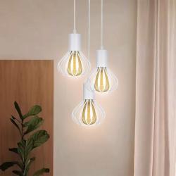 Светильник лофт подвесной на круглом основании MSK Electric Lotus белый NL 1415-3R W