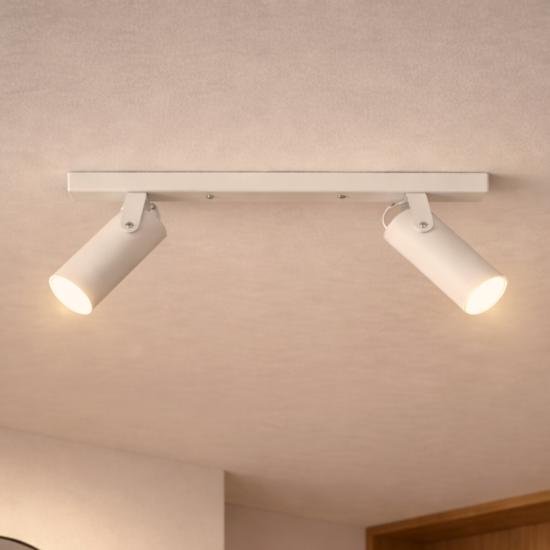 Светильник потолочный спот поворотный MSK Electric Focus под две лампы Е27 белый  NL 14050-2 WH