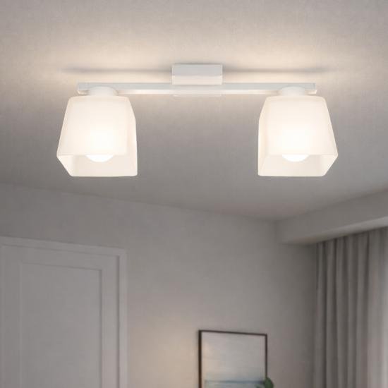 Люстра потолочная на два плафона MSK Electric Sakura под лампы Е27 белая NL 16510-2 WH