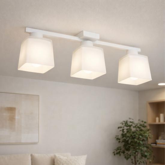 Люстра потолочная на три плафона MSK Electric Sakura под лампы Е27 белая NL 16510-3 WH