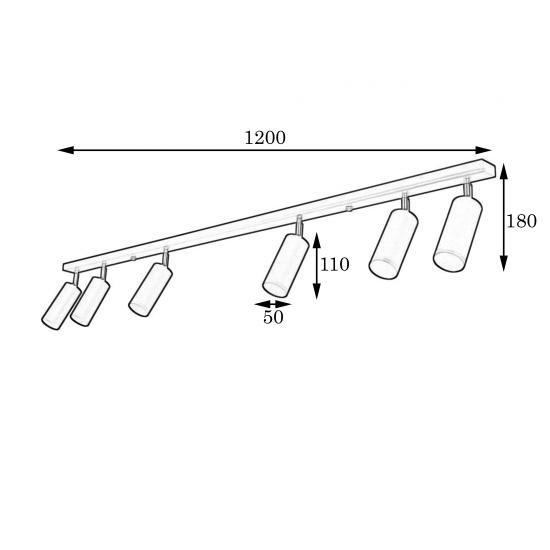 Люстра стельова MSK Electric Tube спот з поворотними механізмами NL 1105-6