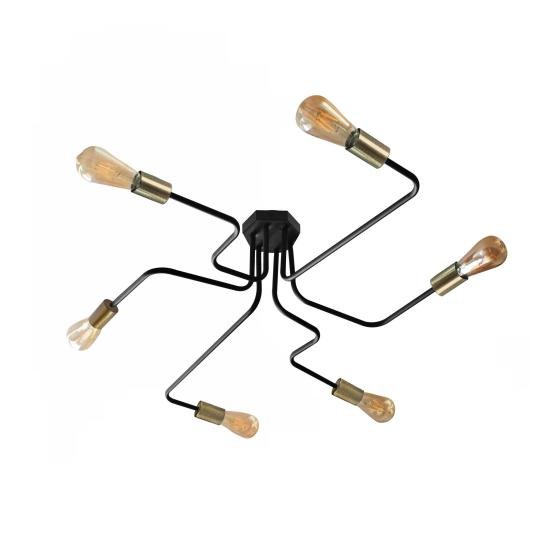 Люстра павук MSK Electric Maze c бронзовими патронами NL 10084/6 BK+BN