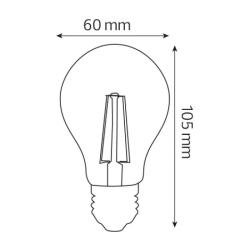 Винтажная LED лампа Filament globe-8 8W Е27 2700К HOROZ