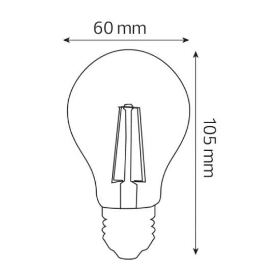 Винтажная LED лампа Filament globe-8 8W Е27 2700К HOROZ