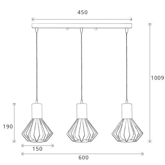 Світильник лофт MSK Electric Diadem підвісний на планці NL 2215-3