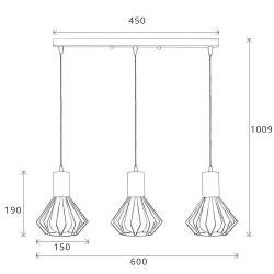 Светильник лофт MSK Electric Diadem подвесной на планке бронза NL 2215-3 BN