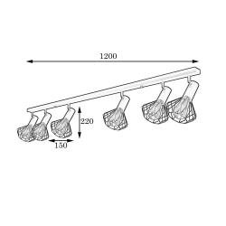 Светильник лофт MSK Electric Diadem потолочный NL 22151-6 CR