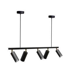 Люстра підвісна MSK Electric Tube в стилі лофт з поворотними плафонами NL 2450-5 BK