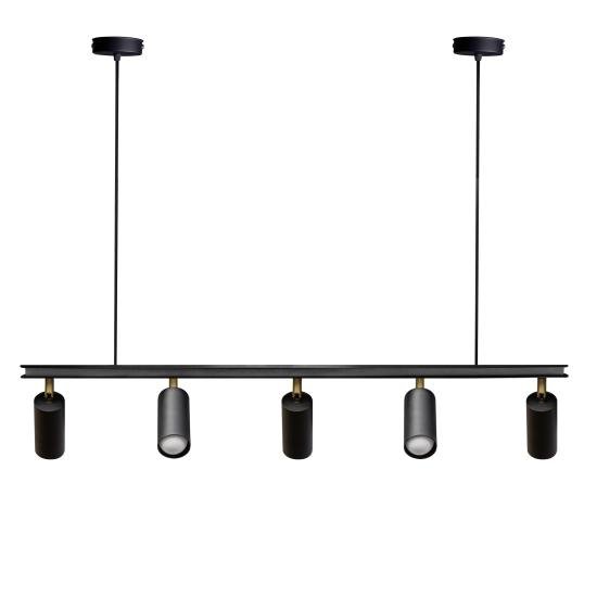 Люстра подвесная MSK Electric Tube в стиле лофт с поворотными плафонами NL 2450-5 BK