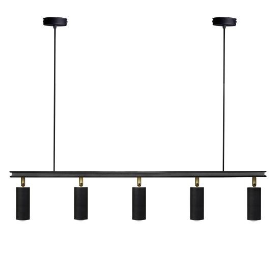 Люстра подвесная MSK Electric Tube в стиле лофт с поворотными плафонами NL 2450-5 BK