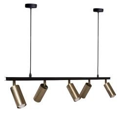 Люстра підвісна MSK Electric Tube у стилі лофт із поворотними плафонами NL 2450-5 BK+BN