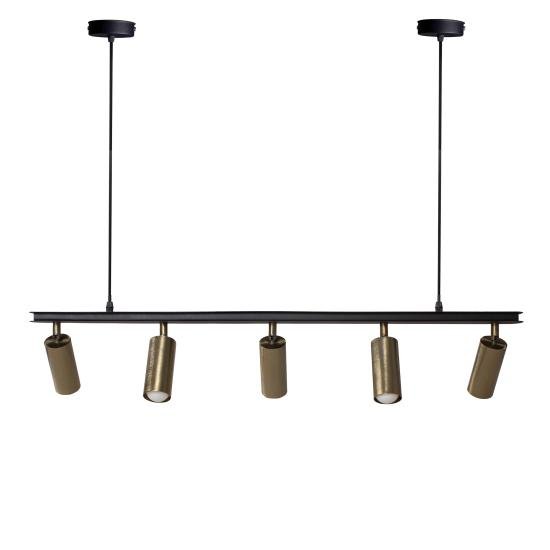 Люстра підвісна MSK Electric Tube у стилі лофт із поворотними плафонами NL 2450-5 BK+BN