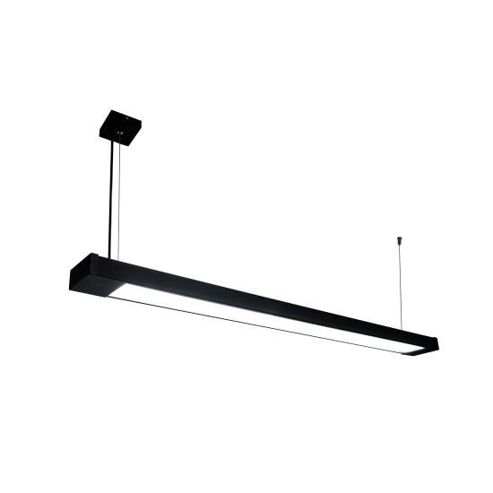 Светильник подвесной линейный 125см MSK Electric Office под две led лампы G-13 SL-120-2T8 BK