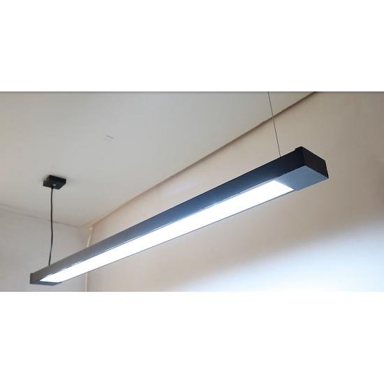 Светильник подвесной линейный 125см MSK Electric Office под две led лампы G-13 SL-120-2T8 BK