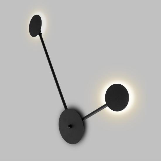 Настенный светильник MSK Electric Disk на две лампы G4 черный NL 3665-2 BK