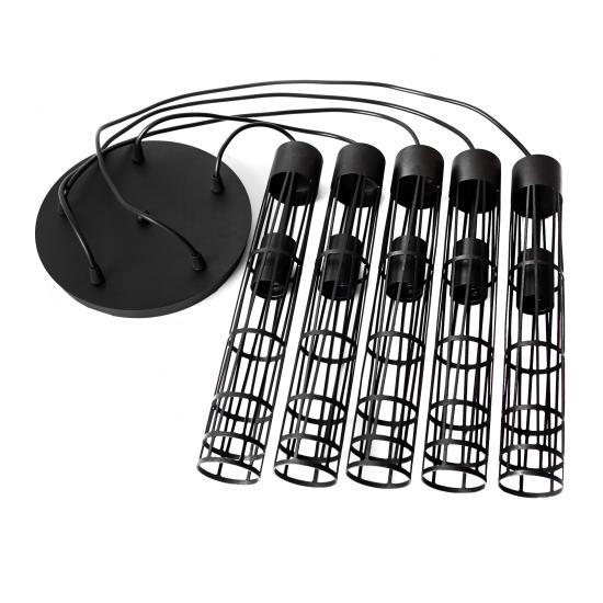 Светильник подвесной MSK Electric Flow в стиле лофт на круглом основании NL 6040-5R BK
