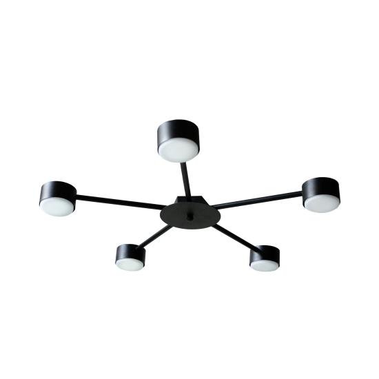 Люстра потолочная MSK Electric Copter на пять круглых плафонов под лампы GX53 черная NL 8040-5 BK