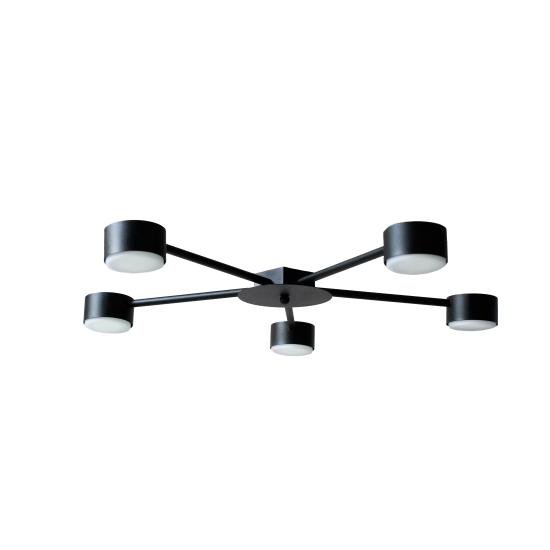 Люстра потолочная MSK Electric Copter на пять круглых плафонов под лампы GX53 черная NL 8040-5 BK