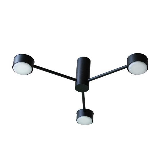 Люстра потолочная MSK Electric Copter на три круглых плафона под лампы GX53 черная NL 8041-3 BK