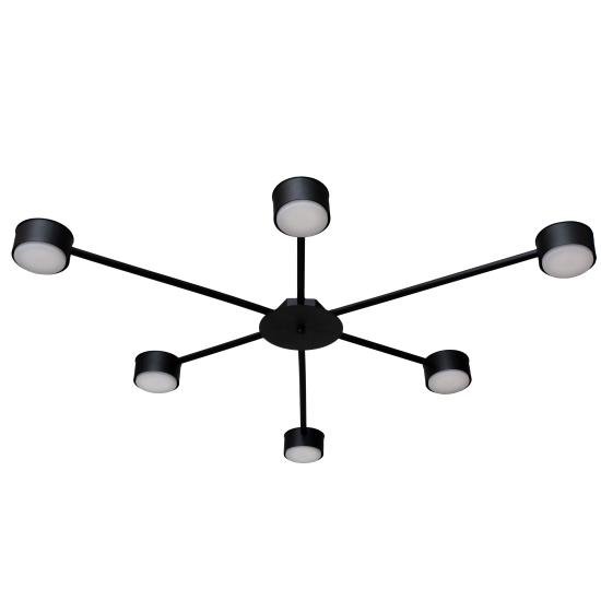 Люстра потолочная MSK Electric Copter на шесть круглых плафонов под лампы GX53 черная NL 8040-6 BK