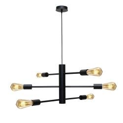 Люстра підвісна MSK Electric Asket на шість плафонів Е27 NL 6120-6 BK чорна
