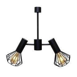 Люстра MSK Electric Diadem на два плафони Е27 чорна NL 22152-2 BK