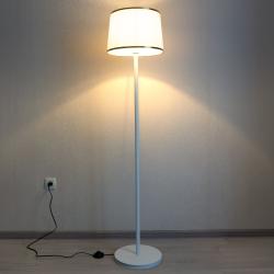 Торшер MSK Electric Palermo c белым плафоном из ткани под лампу Е27 с белым основанием NL 3621 WH+WH