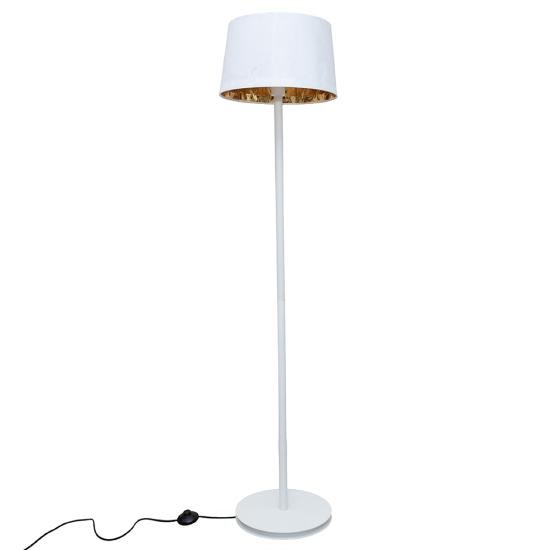 Торшер MSK Electric Palermo c белым плафоном из ткани под лампу Е27 с белым основанием NL 3621 WH+WH
