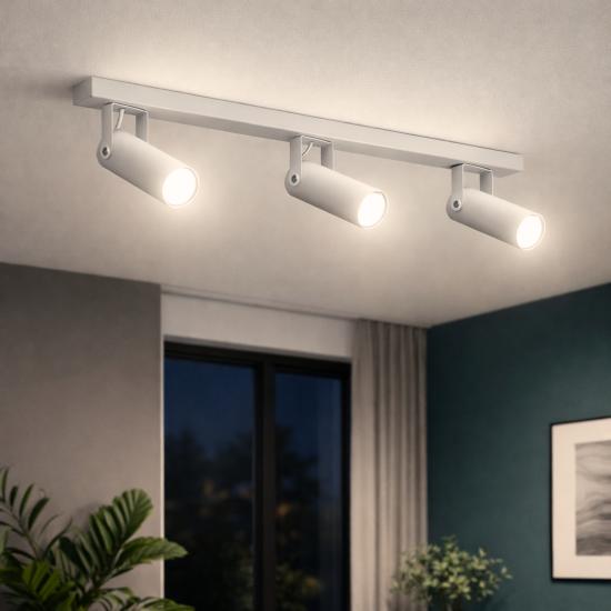 Светильник потолочный спот поворотный MSK Electric Focus под три лампы Е27 белый  NL 14050-3 WH