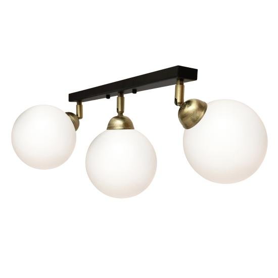 Светильник потолочный MSK Electric Luna на три поворотных плафона шара под лампы E27 PL 20261-3 BK