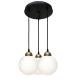 Светильник подвесной MSK Electric Luna на круглой основе с тремя плафонами шарами Е27 PL 2026-3R BK
