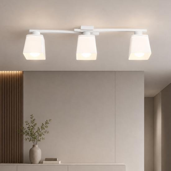 Люстра потолочная на три плафона MSK Electric Dublin под лампы Е27 белая NL 16610-3 WH