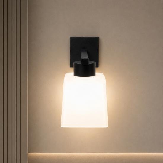 Бра MSK Electric Sakura светильник настенный под лампу Е27 черная NL 16510-1 BK