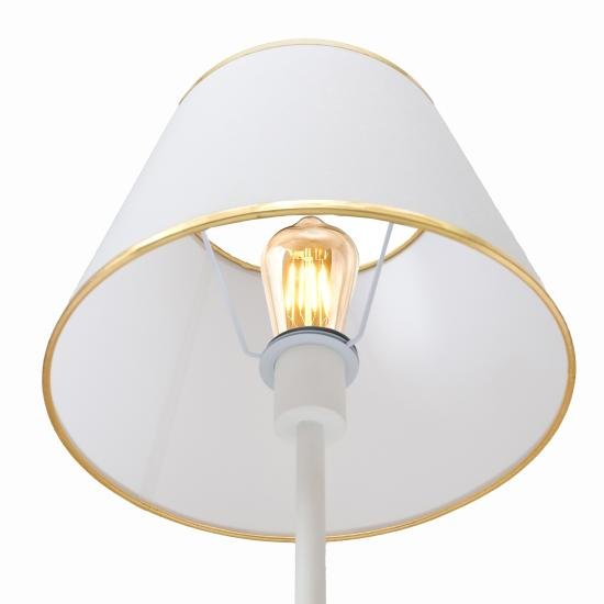 Настольная лампа MSK Electric Palermo с белым плафоном из ткани под лампу Е27 белый NL 3020 WH+WH