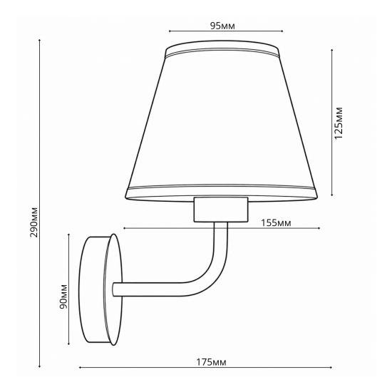Бра с плафоном из ткани MSK Electric Palermo настенный светильник античное золото NL 95155-1 GD+WH