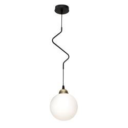 Светильник подвесной MSK Electric Luna с круглым плафоном шаром 150мм под лампу Е27 PL 9015 BK