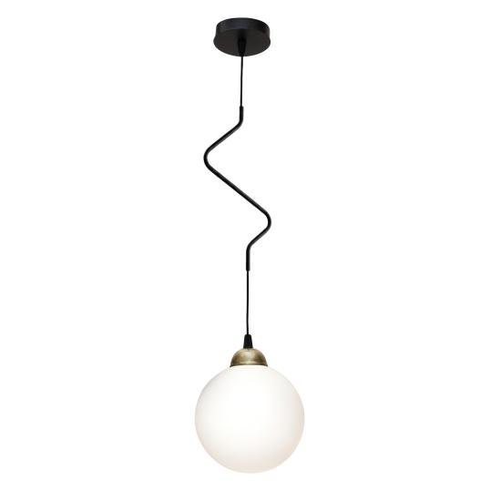 Светильник подвесной MSK Electric Luna с круглым плафоном шаром 150мм под лампу Е27 PL 9015 BK