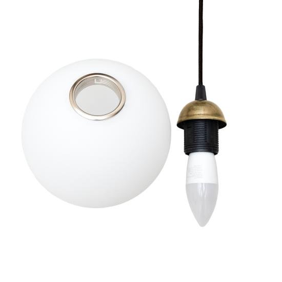 Светильник подвесной MSK Electric Luna с круглым плафоном шаром 150мм под лампу Е27 PL 9015 BK