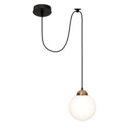 Подвесной светильник MSK Electric Luna подвес одинарный с плафоном шаром под лампу PL 2026149-1 BK