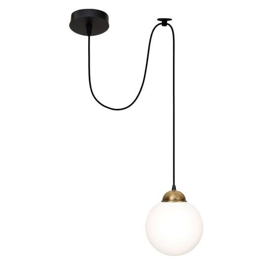 Подвесной светильник MSK Electric Luna подвес одинарный с плафоном шаром под лампу PL 2026149-1 BK