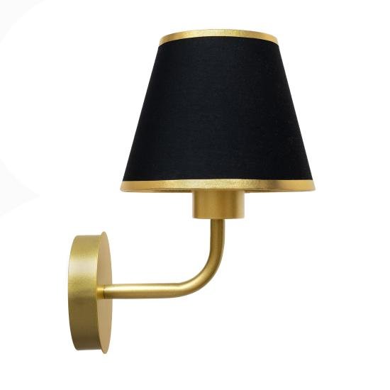Бра с плафоном из ткани MSK Electric Palermo настенный светильник античное золото NL 95155-1 GD+BK