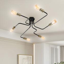 Люстра паук MSK Electric Maze c бронзовыми патронами NL 10084/6 BK+BN