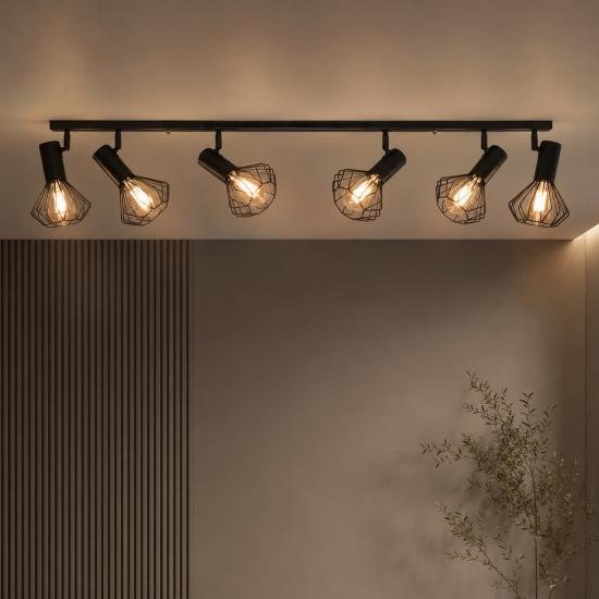 Светильник лофт MSK Electric Diadem потолочный NL 22151-6 BK