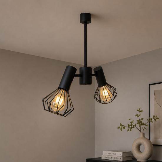 Люстра MSK Electric Diadem на два плафона Е27 черная NL 22152-2 BK