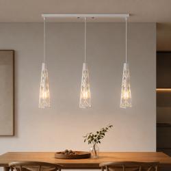 Світильник підвісний на планці MSK Electric Parma в стилі лофт під три лампи Е27 NL 3890-3 WH білий