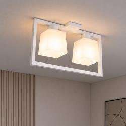 Люстра стельова MSK Electric Boston на два плафони під лампу Е27 NL 400230-2 WH