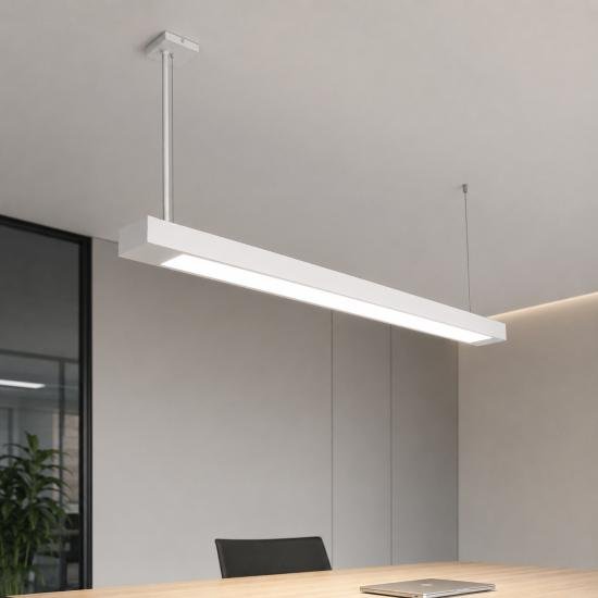 Светильник подвесной линейный 125см MSK Electric Office под две led лампы G-13 SL-120-2T8 WH