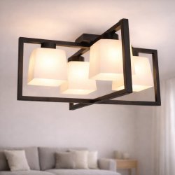 Стельова люстра MSK Electric Boston на чотири плафони під лампу Е27 NL 400230-4 BK