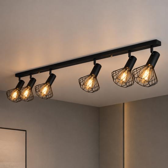 Світильник лофт MSK Electric Diadem стельовий NL 22151-6 BK